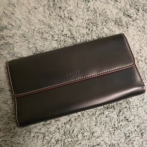 Lodis Black and Red Leather Wallet